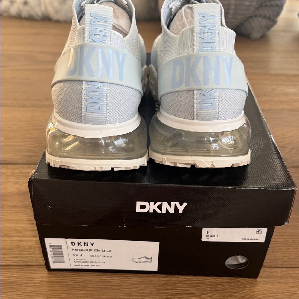 DKNY Pale Blue Slip-On Sneakers with Clear Bubble Sole